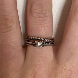 David Yurman X Crossover Ring with Diamonds